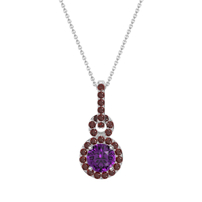 Double Halo Round Classic Necklace