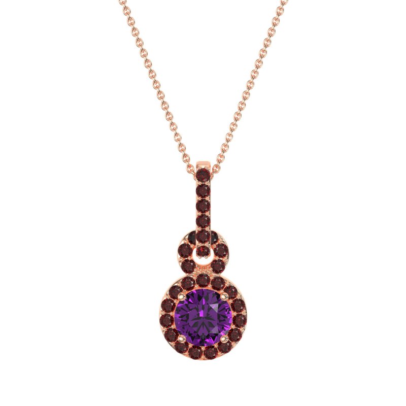 Double Halo Round Classic Necklace
