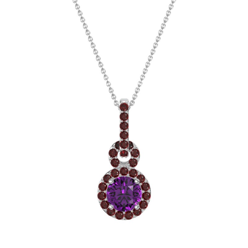 Double Halo Round Classic Necklace