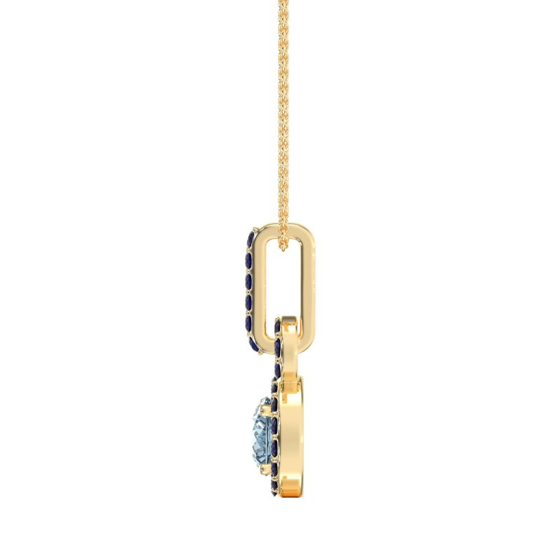 Double Halo Round Classic Necklace