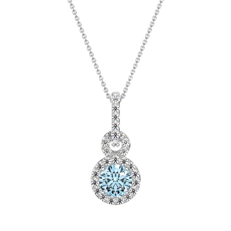 Double Halo Round Classic Necklace