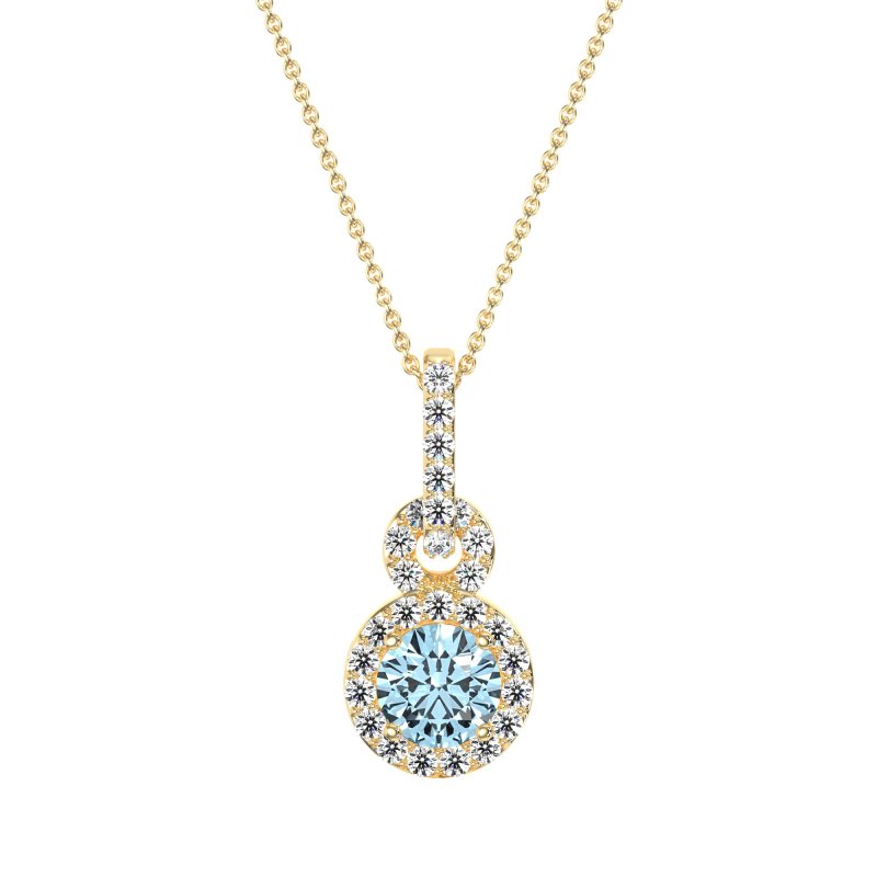Double Halo Round Classic Necklace