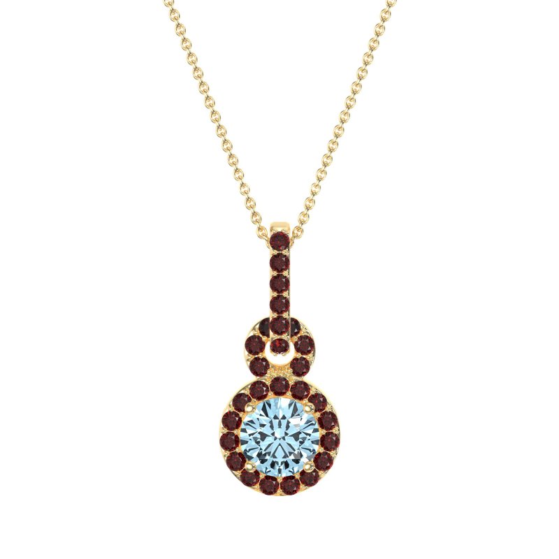 Double Halo Round Classic Necklace