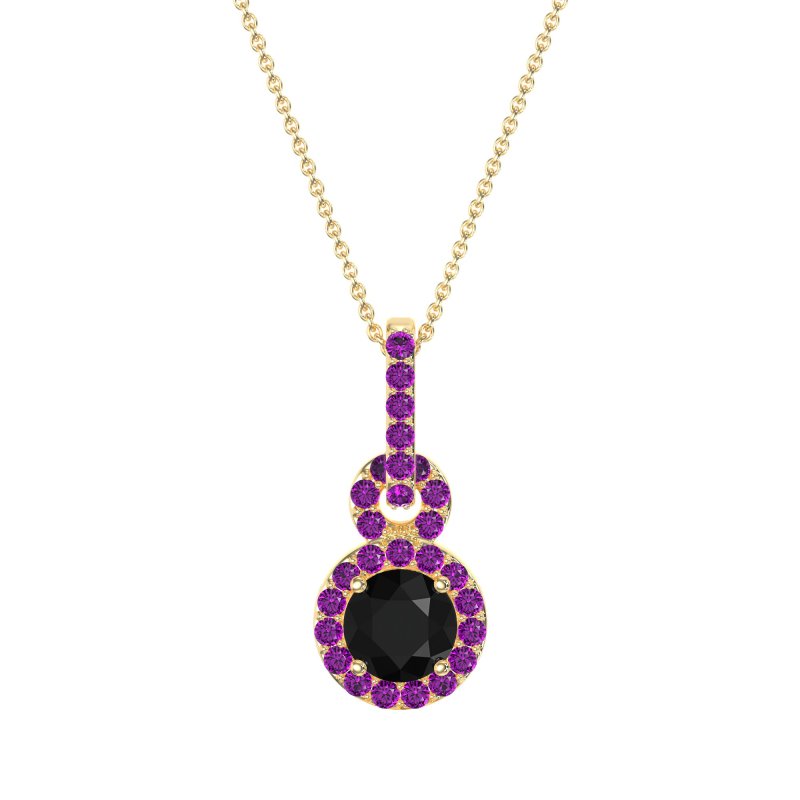 Double Halo Round Classic Necklace