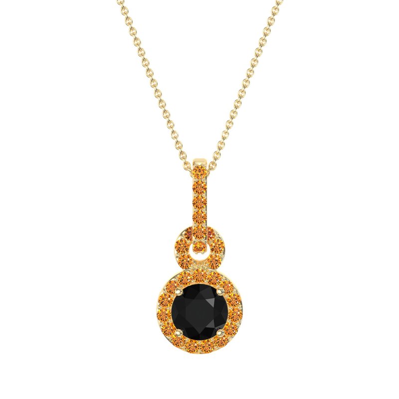Double Halo Round Classic Necklace