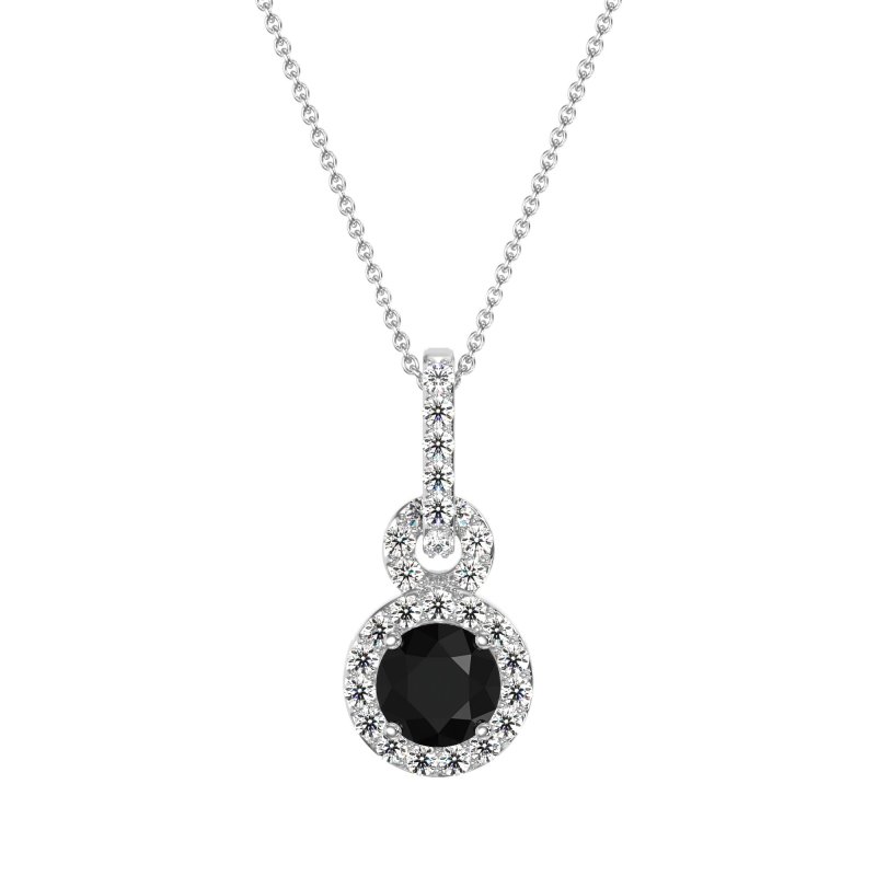 Double Halo Round Classic Necklace