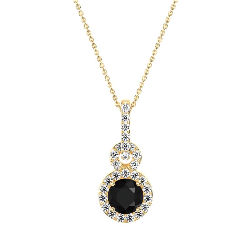 Double Halo Round Classic Necklace