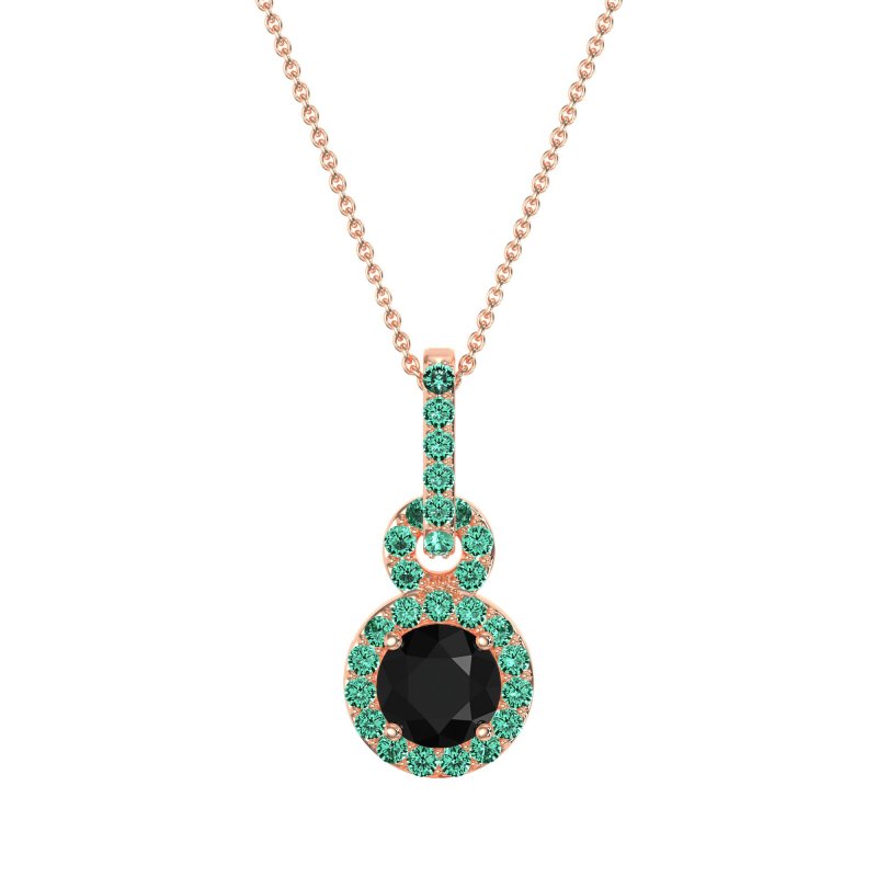 Double Halo Round Classic Necklace