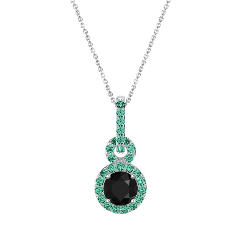 Double Halo Round Classic Necklace