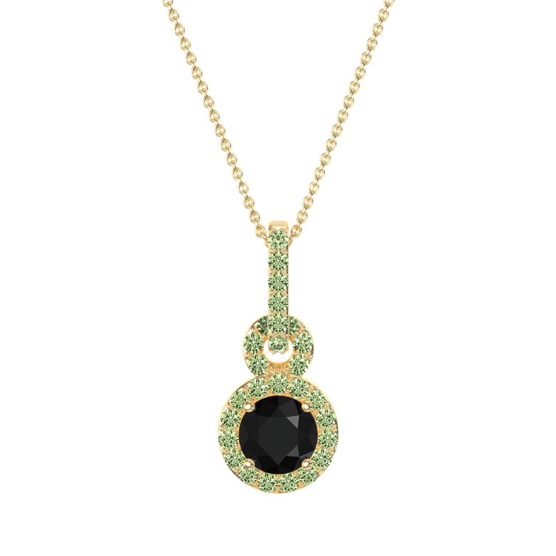 Double Halo Round Classic Necklace