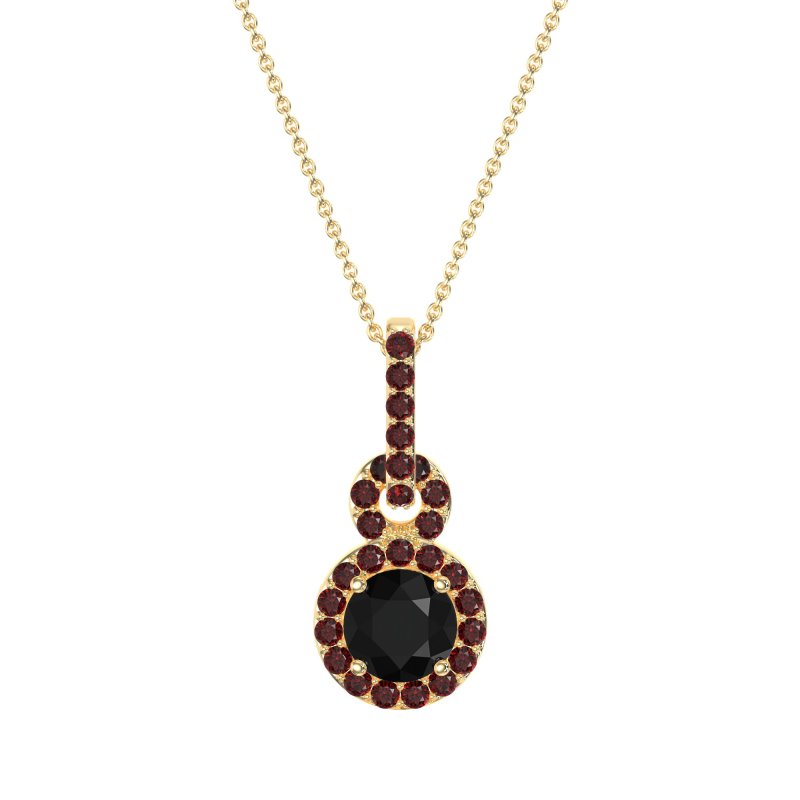 Double Halo Round Classic Necklace