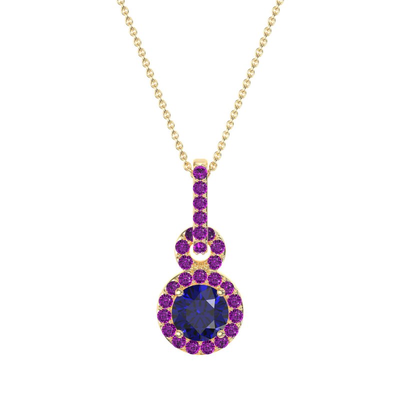 Double Halo Round Classic Necklace