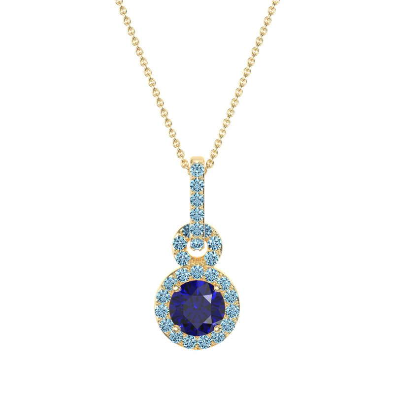 Double Halo Round Classic Necklace