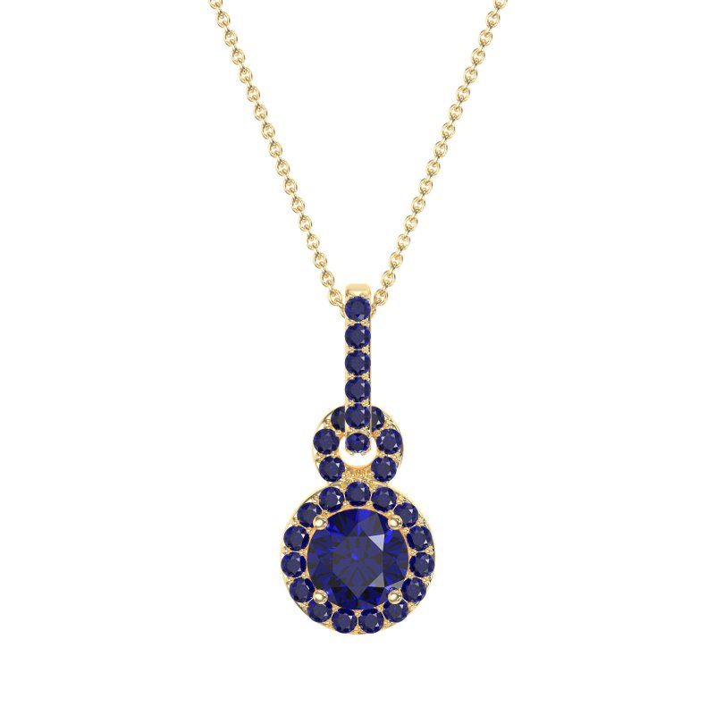 Double Halo Round Classic Necklace