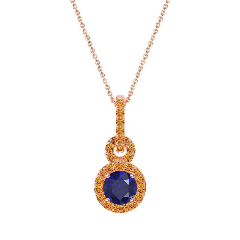 Double Halo Round Classic Necklace