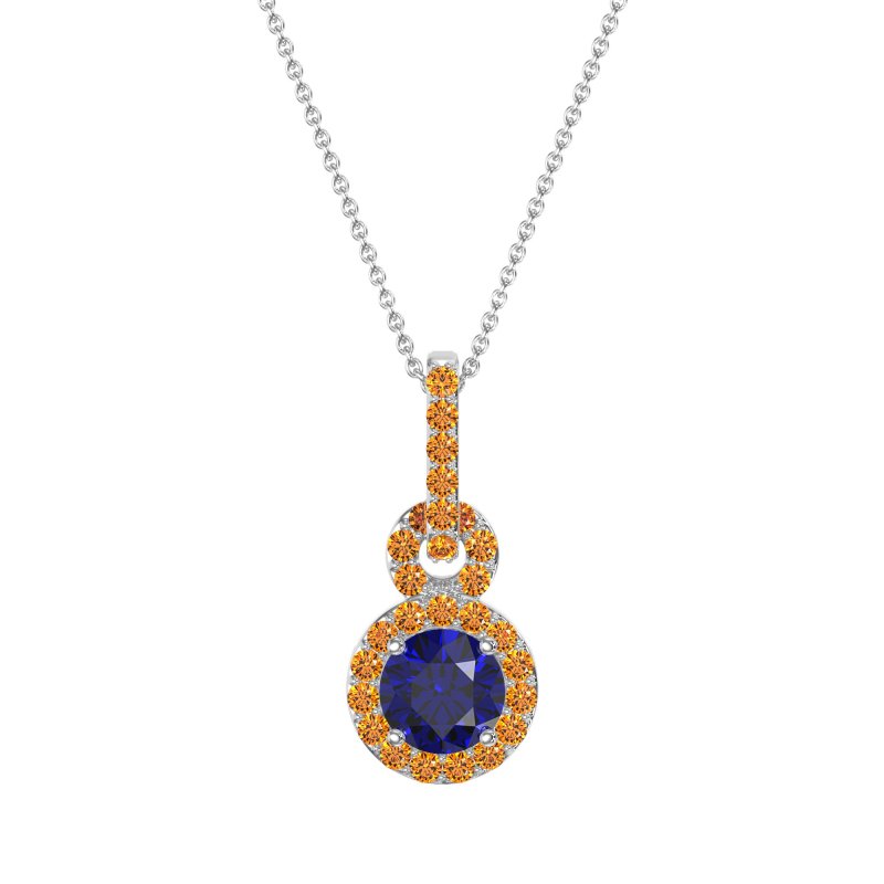 Double Halo Round Classic Necklace
