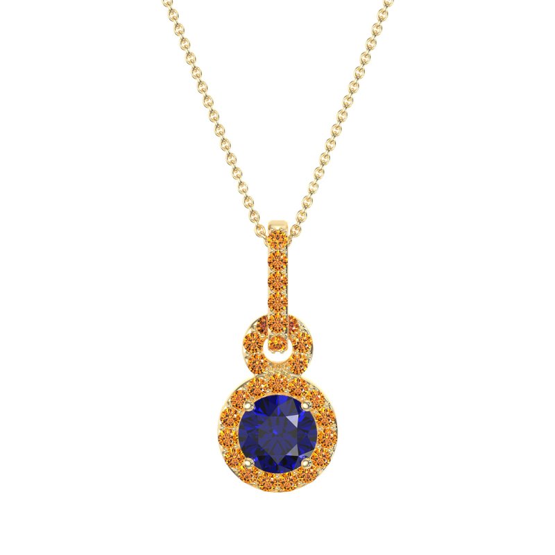 Double Halo Round Classic Necklace