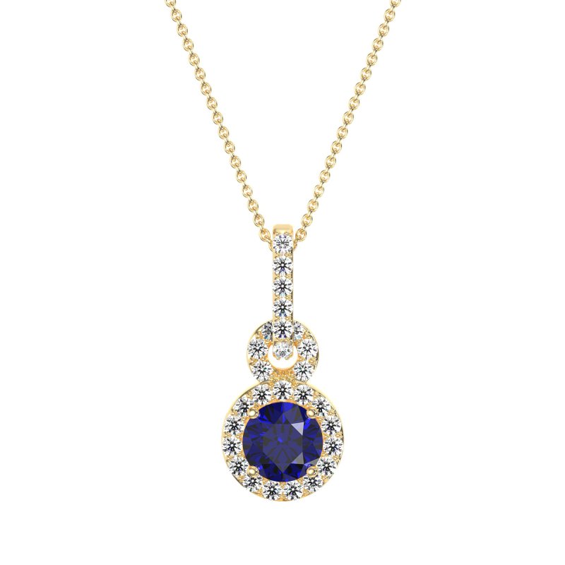 Double Halo Round Classic Necklace