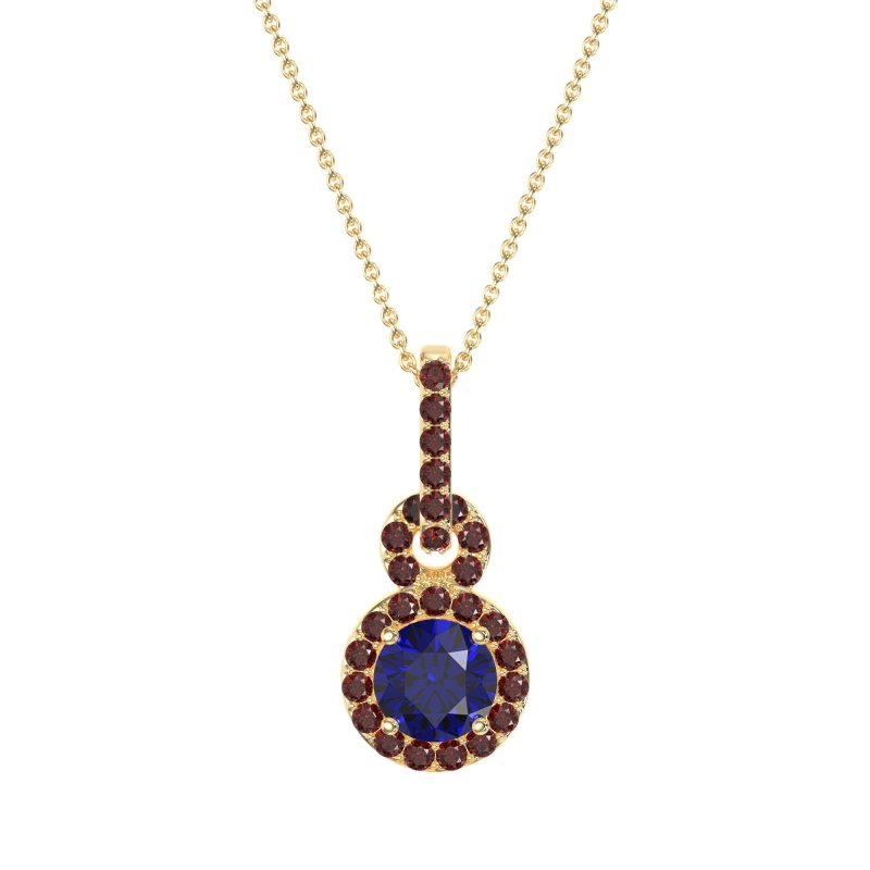 Double Halo Round Classic Necklace