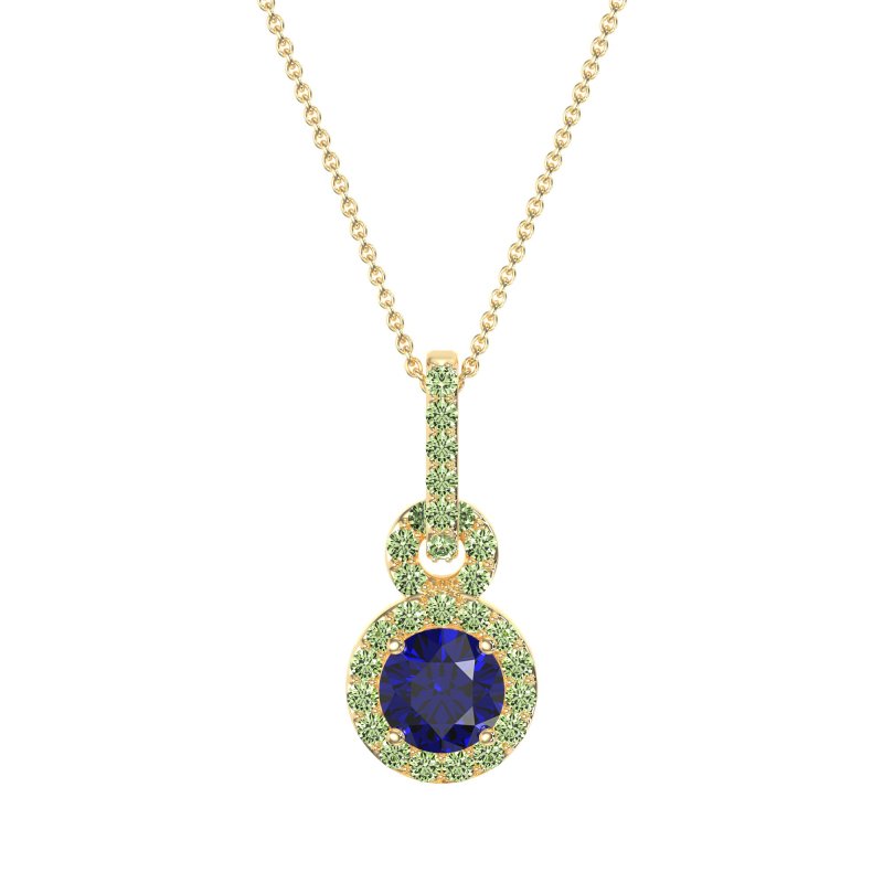 Double Halo Round Classic Necklace
