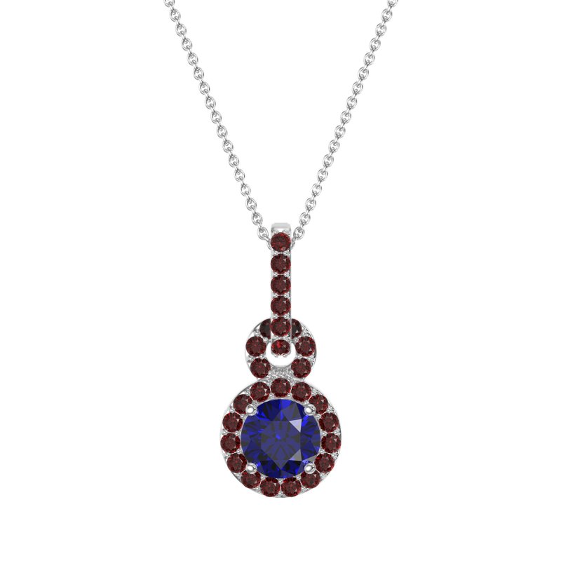 Double Halo Round Classic Necklace