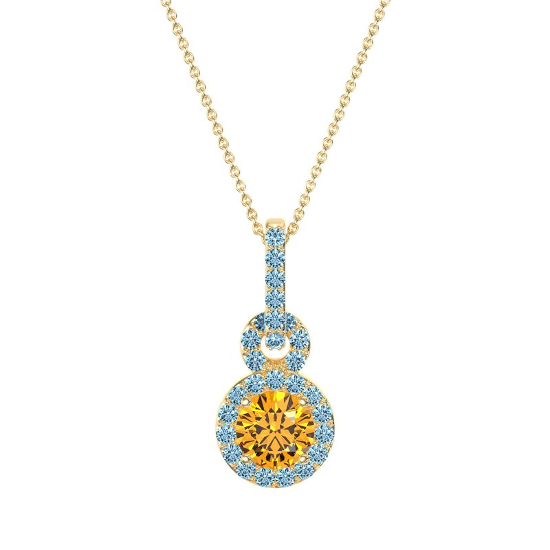 Double Halo Round Classic Necklace