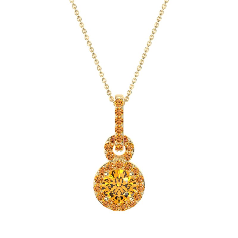 Double Halo Round Classic Necklace