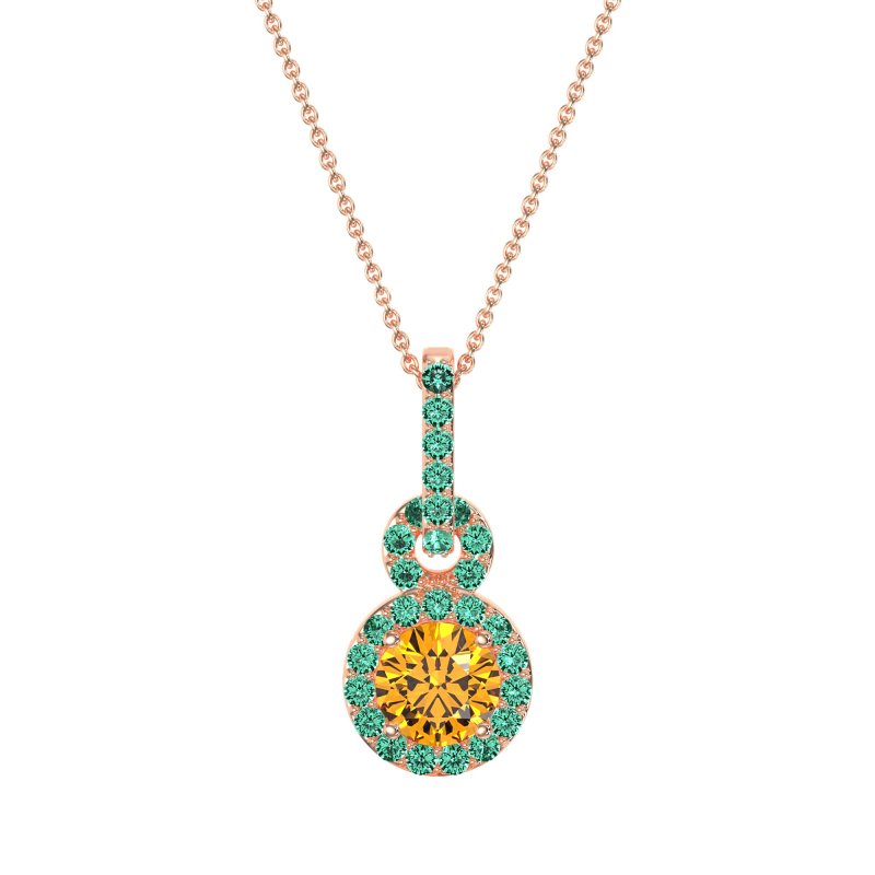Double Halo Round Classic Necklace