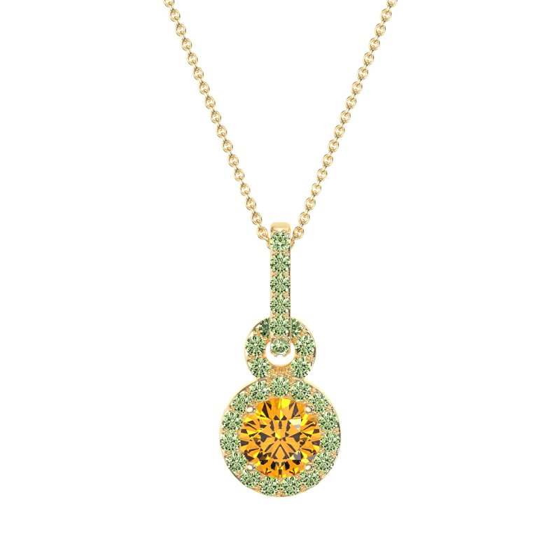 Double Halo Round Classic Necklace