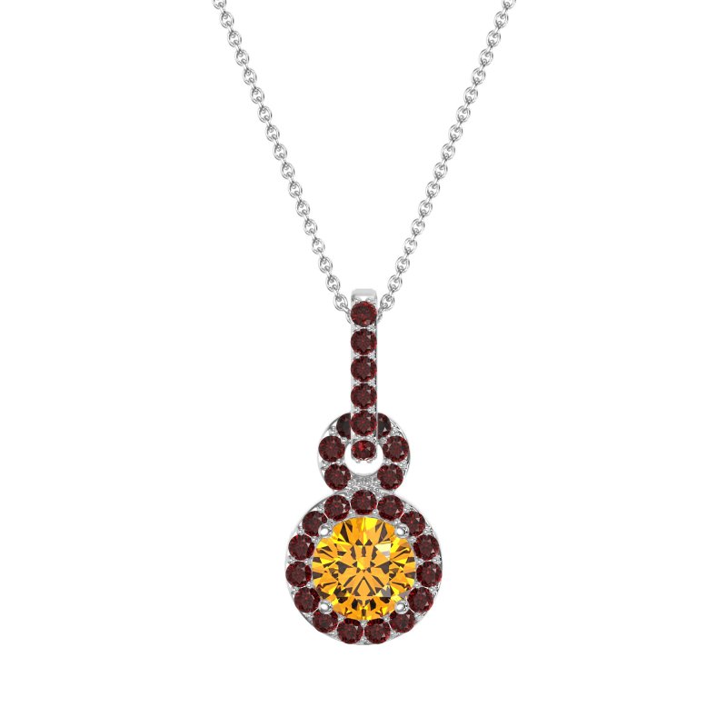 Double Halo Round Classic Necklace