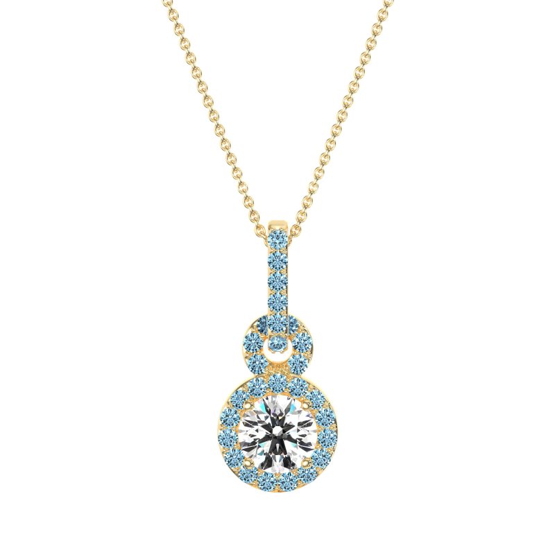 Double Halo Round Classic Necklace