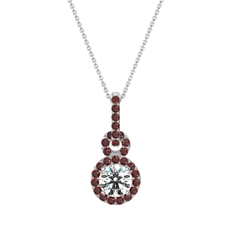 Double Halo Round Classic Necklace