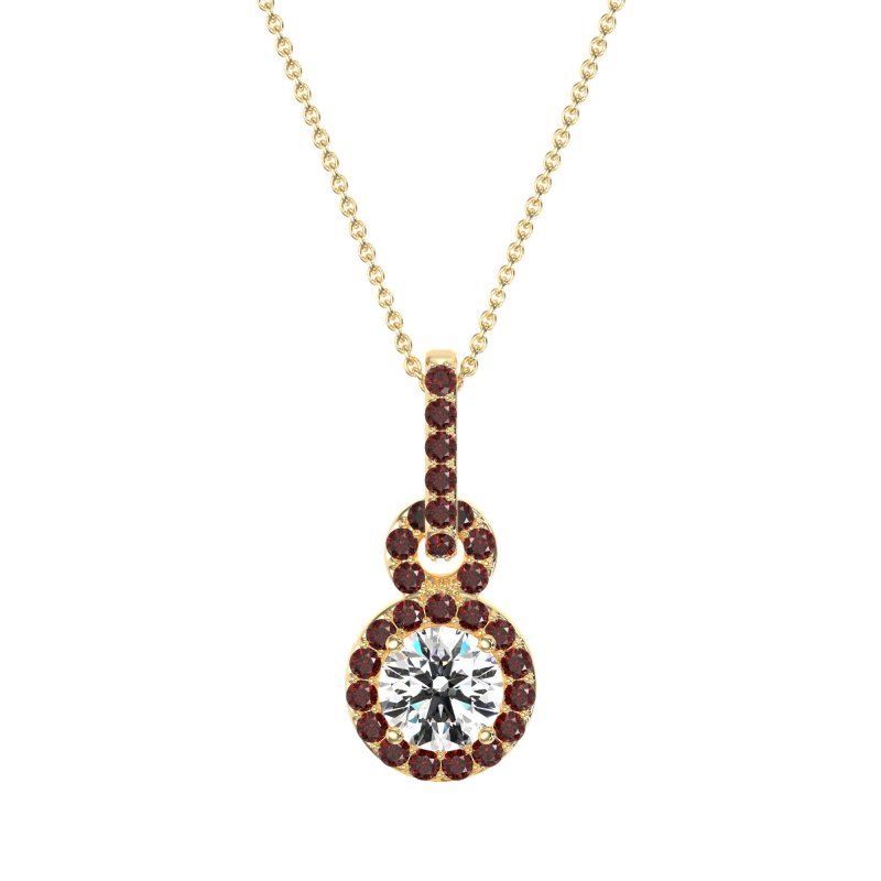 Double Halo Round Classic Necklace
