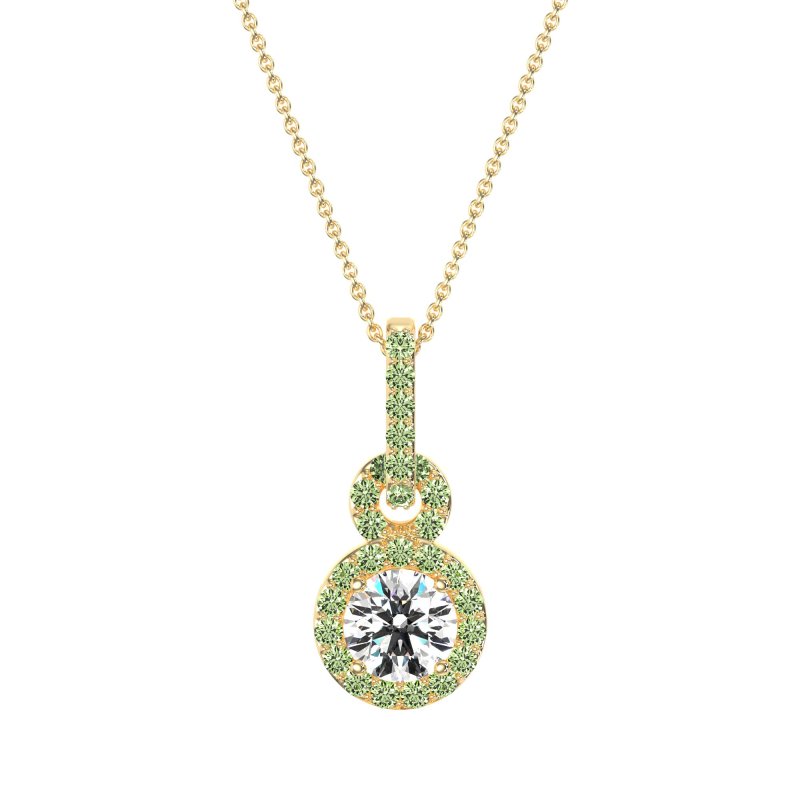 Double Halo Round Classic Necklace