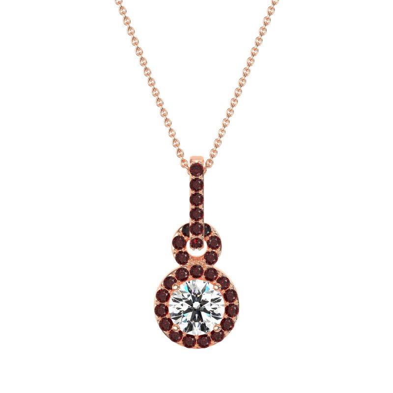Double Halo Round Classic Necklace