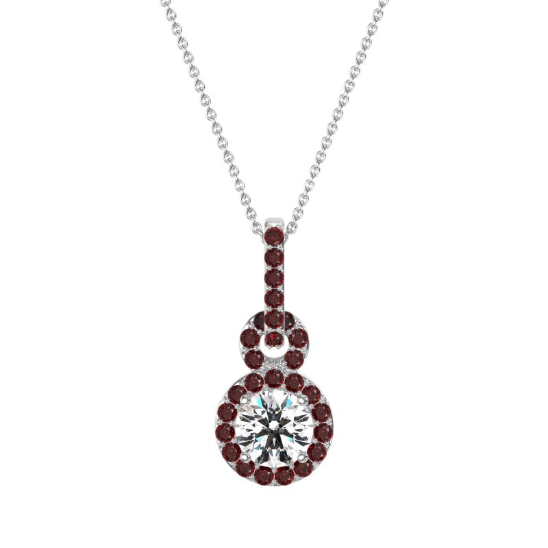 Double Halo Round Classic Necklace