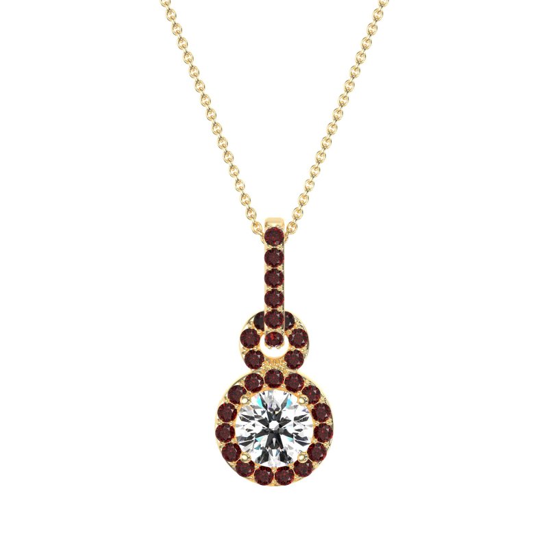Double Halo Round Classic Necklace