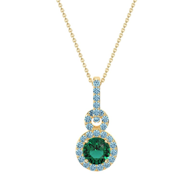 Double Halo Round Classic Necklace