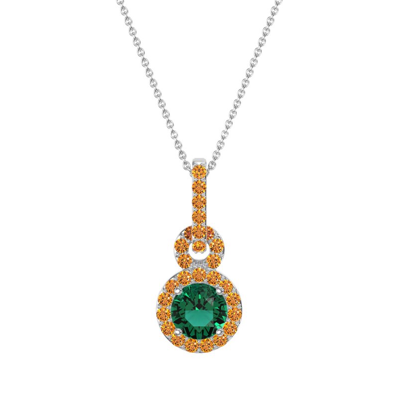 Double Halo Round Classic Necklace