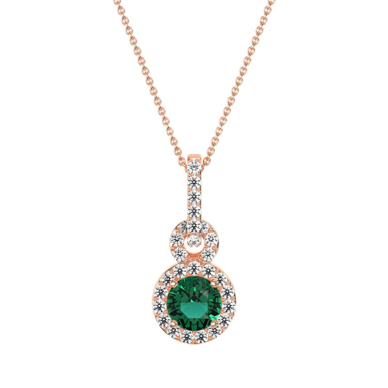 Double Halo Round Classic Necklace