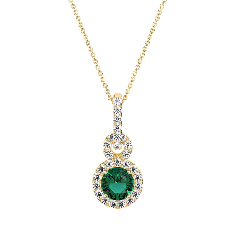 Double Halo Round Classic Necklace