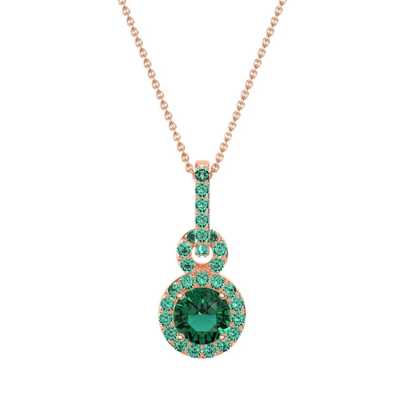Double Halo Round Classic Necklace