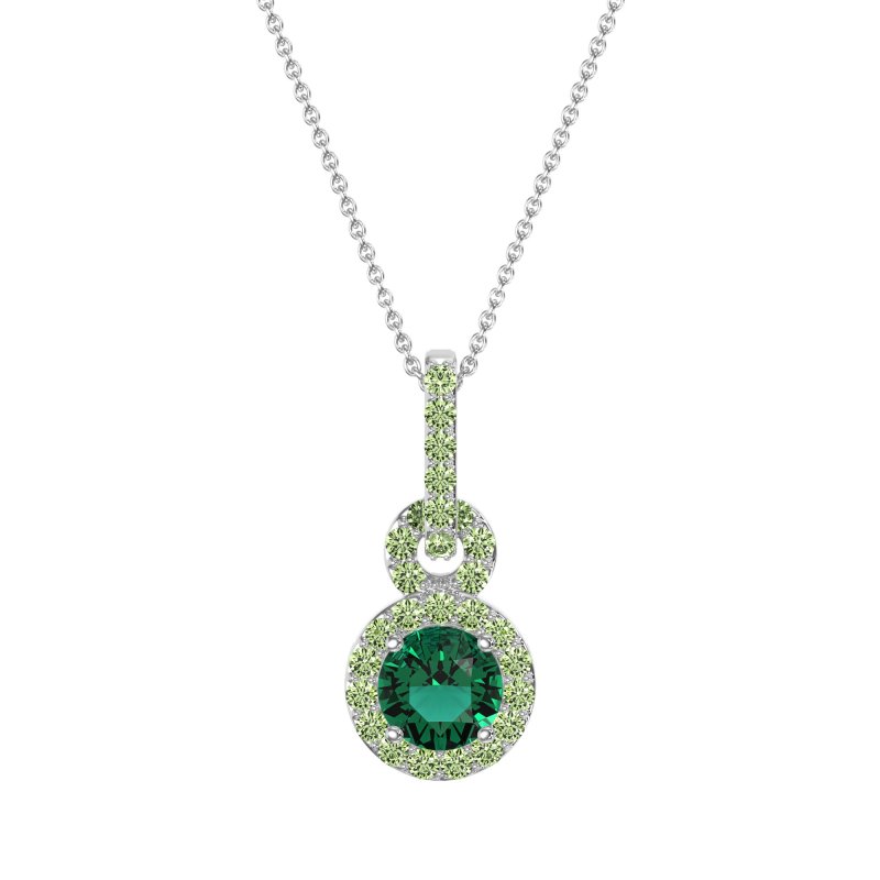 Double Halo Round Classic Necklace