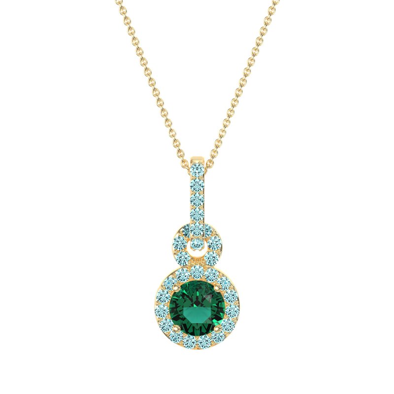 Double Halo Round Classic Necklace