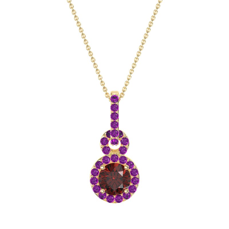 Double Halo Round Classic Necklace