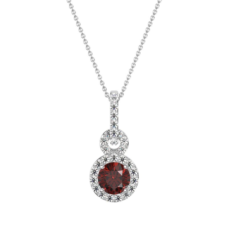 Double Halo Round Classic Necklace