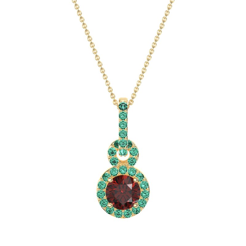 Double Halo Round Classic Necklace