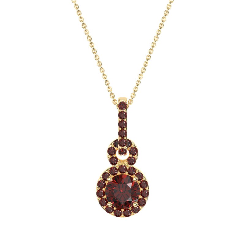 Double Halo Round Classic Necklace