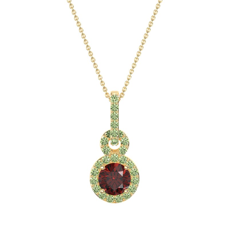 Double Halo Round Classic Necklace
