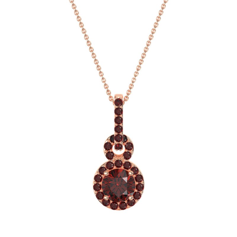 Double Halo Round Classic Necklace